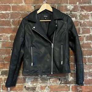Topshop faux leather jacket sz 6